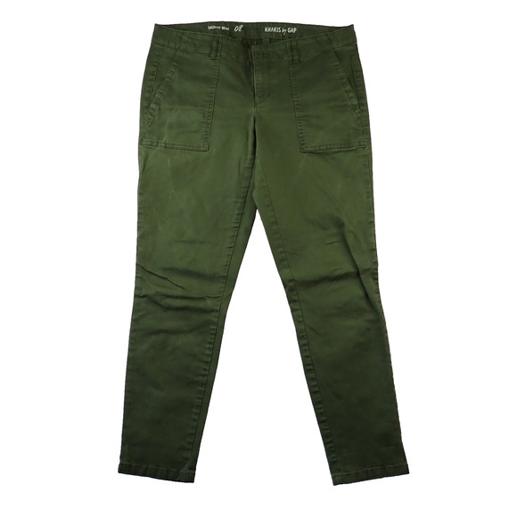 Khakis by Gap Women's Skinny Mini Size 8 Olive Army Green Low Rise Stretch - Picture 1 of 8